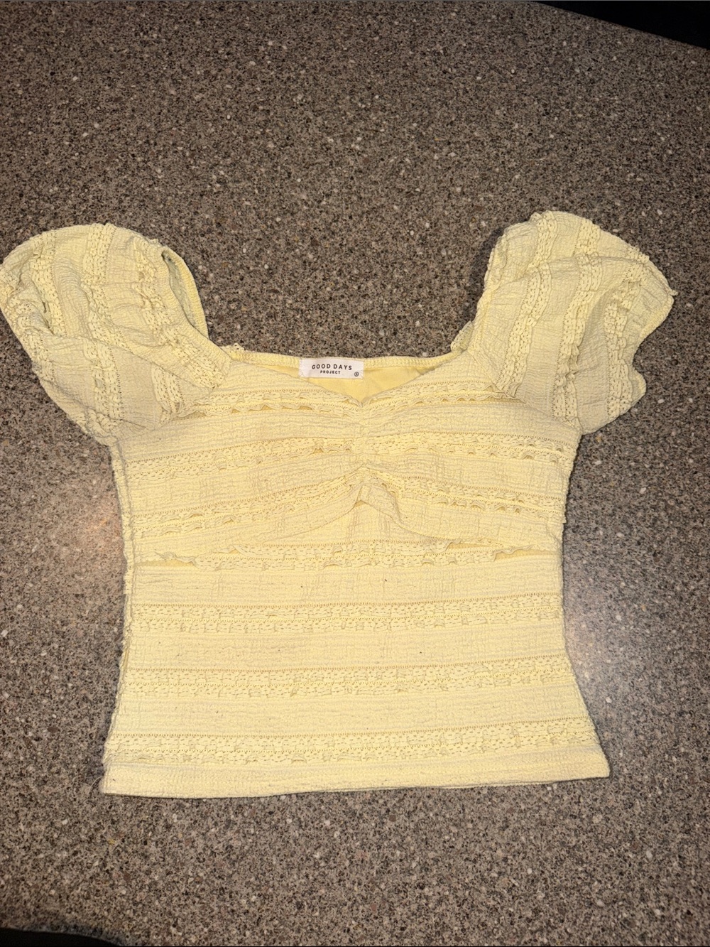 Good Days y2k Babydoll Yellow Puff Sleeve Top